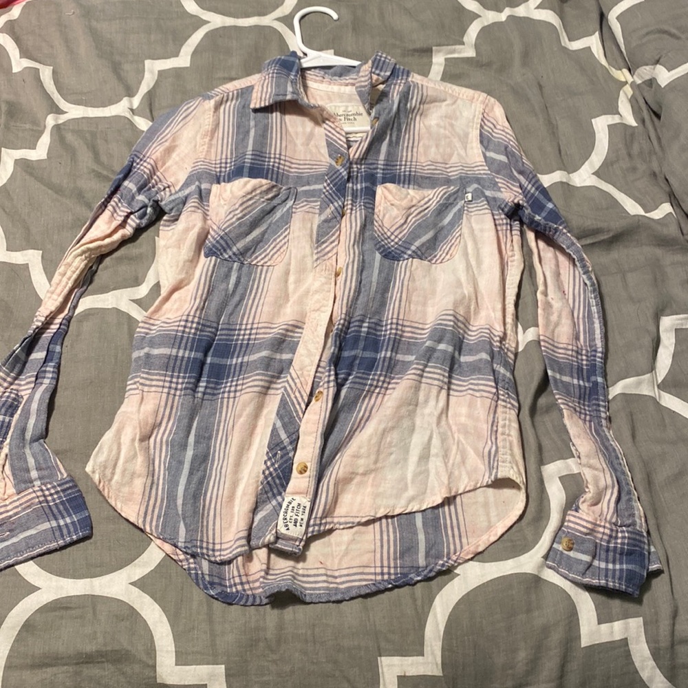 Abercrombie and Fitch Size Small Pink and Blue Flannel